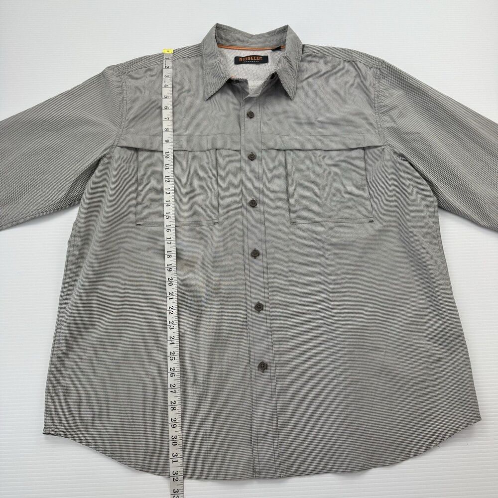 Ridgecut Mens XL Vented Work Shirt Gray Check Button Down Long Sleeve Utility - Picture 10 of 11